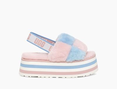 UGG Disco Checker Womens Platforms Slides Pride Stripes - AU 781VM